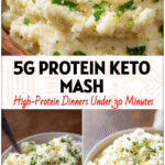 Creamy Garlic Mashed Cauliflower with Parmesan served in a bowl, a Keto Mashed Potatoes style Low Carb Side Dish